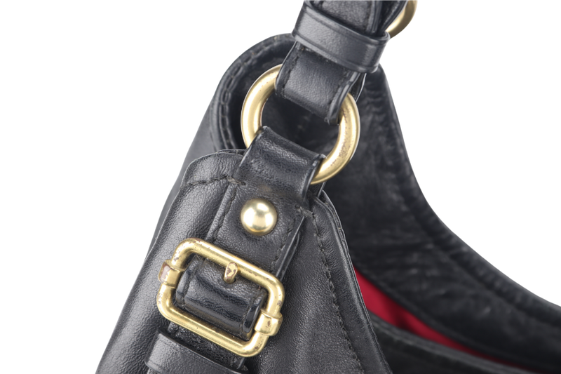 COACH MADISON MAGGIE SHOULDER BAG (16503) BLACK LEATHER GOLD HARDWARE NO DUST COVER