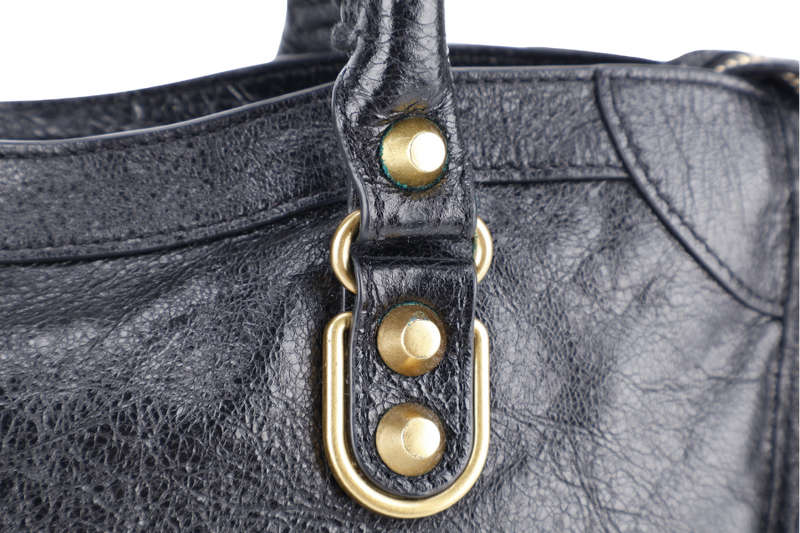 BALENCIAGA CITY SMALL BLACK LEATHER GOLD HARDWARE NO DUST COVER