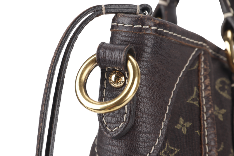 LOUIS VUITTON MINI LIN BASACE ANGELA (M95617) MONOGRAM CANVAS BROWN LEATHER TRIM GOLD HARDWARE WITH STRAP