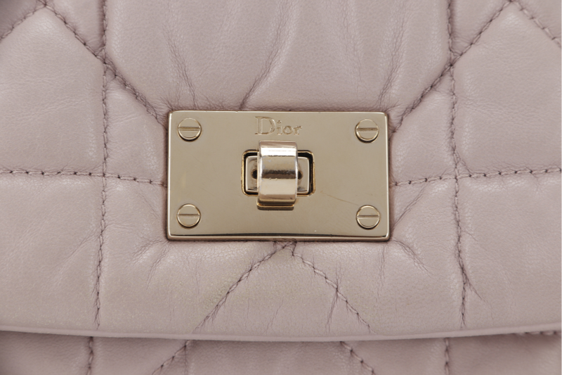 CHRISTIAN DIOR DIOR CANNAGE MILLY LA FORET SMALL (01-BO-0182) PINK LAMBSKIN GOLD HARDWARE WITH DUST COVER