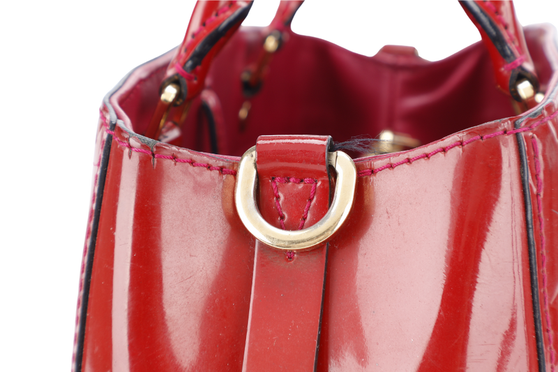 LOUIS VUITTON MONTAIGNE BB RED MONOGRAM VERNIS LEATHER GOLD HARDWARE NO DUST COVER