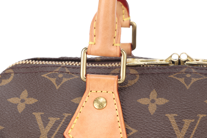 LOUIS VUITTON M46997 SPEEDY BANDOULIERE 25 MONOGRAM COATED CANVAS GOLD HARDWARE WITH PADLOCK AND KEYS NO DUST COVER