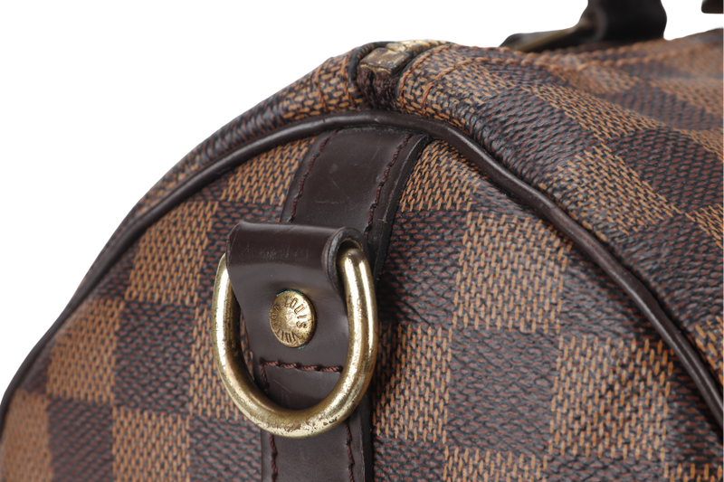 LOUIS VUITTON SPEEDY BANDOULIERE 30 (N41367) DAMIER EBENE CANVAS GOLD HARDWARE WITH DUST COVER