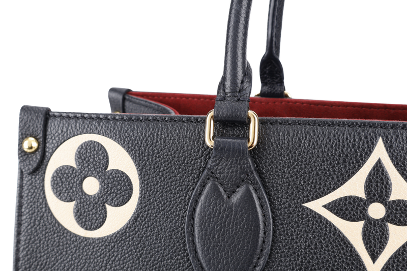 LOUIS VUITTON M45495 ON THE GO MM BLACK EMPREINTE LEATHER WITH DUST COVER AND BOX