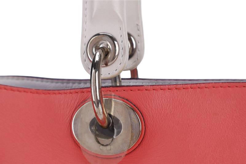 CHRISTIAN DIOR DIORSSIMO TRI COLOR LAMBSKIN BAG SILVER HARDWARE (09-MA-1112) WITH POUCH, STRAPS AND DUST COVER