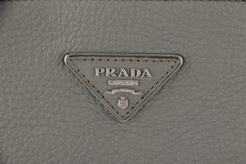 PRADA VITELLO DAINO TOTE BAG (BR5090) GREY LEATHER SILVER HARDWARE NO DUST COVER