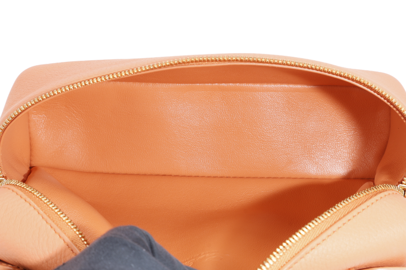LORO PIANA EXTRA POCKET L19 GRAINED CALFSKIN CINNAMON ORANGE (LOAX) COLOR GOLD HARDWARE WITH DUST COVER AND BOX