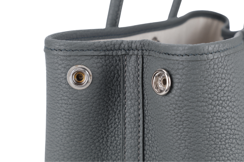 HERMES GARDEN PARTY TPM 30CM GRIS MEYER STAMP W(2024) NEGONDA LEATHER PALLADIUM HARDWARE WITH DUST COVER AND BOX