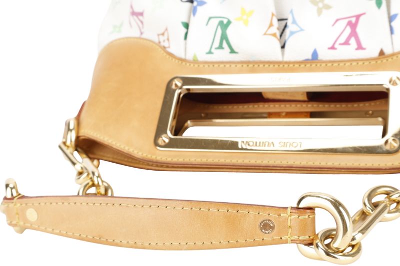 LOUIS VUITTON JUDY MM BAG WHITE MULTICOLOR MONOGRAM CANVAS GOLD HARDWARE WITH DUST COVER