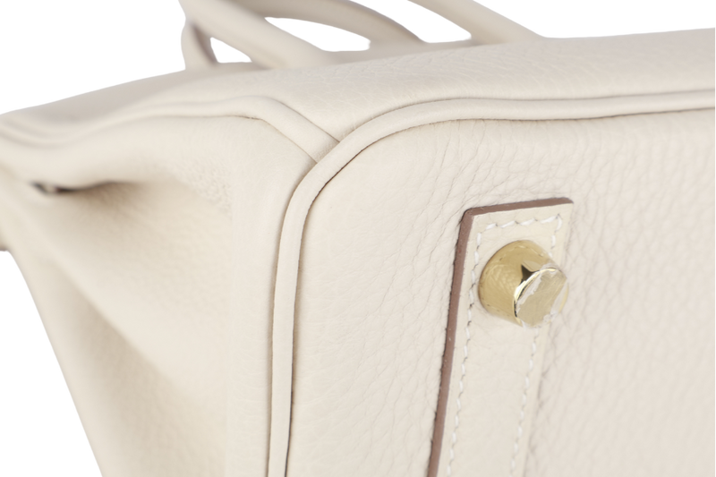 HERMES BIRKIN 25 CRAIE TOGO GOLD HARDWRAE STAMP W (YEAR 2024) WITH TWILLY, KEYS&LOCK AND BOX