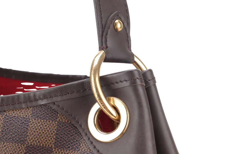 LOUIS VUITTON GALLIERA PM DAMIER EBENE CANVAS GOLD HARDWARE WITH DUST COVER