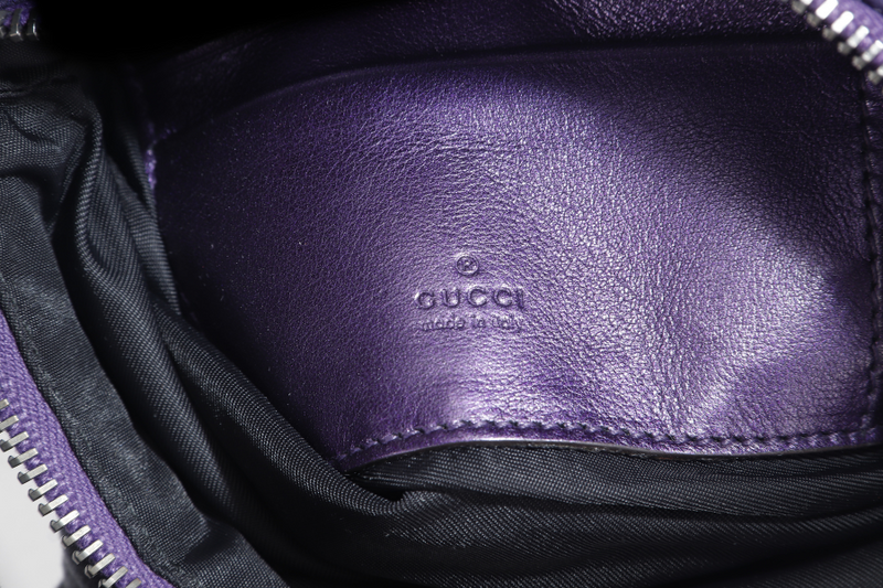 GUCCI GG INTERLOCKING GALAXY POUCH PURPLE LEATHER NO DUST COVER