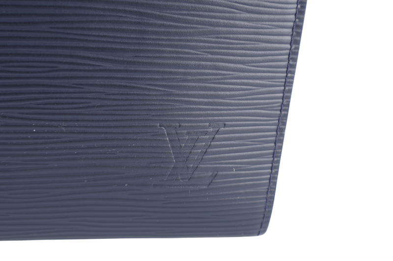 LOUIS VUITTON VOYAGE CLUTCH BLUE EPI DAMIER GRAPHITE WITH DUST COVER