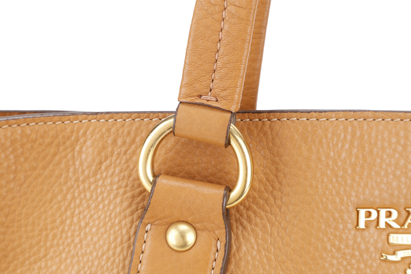 PRADA MUSTARD VITELLO DAINO LEATHER TOTE BAG NO CARD NO DUST COVER