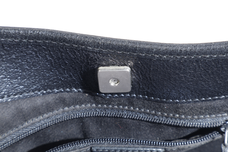 GUCCI BLACK CANVAS TOTE BAG SILVER HARDWARE NO DUST COVER