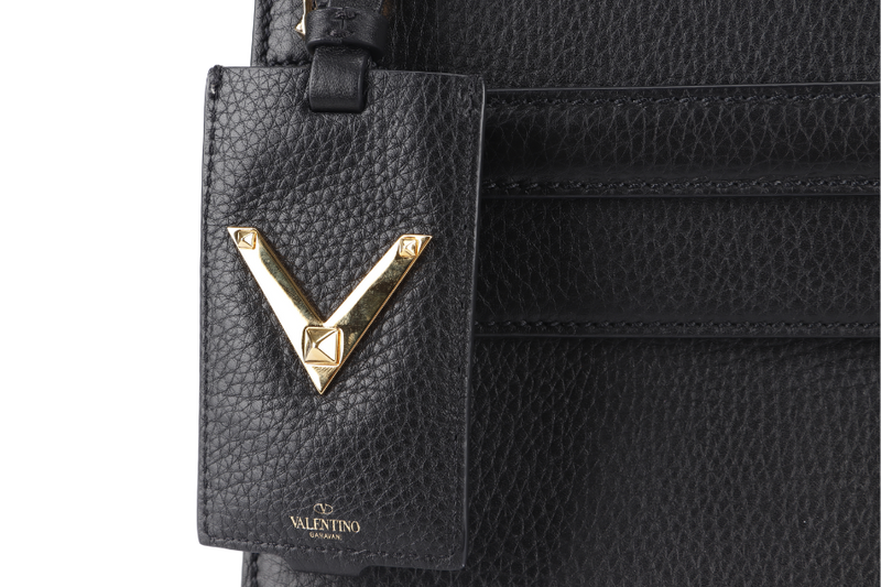 VALENTINO GARAVANI MY ROCKSTUD FRAME BAG MEDIUM BLACK CALFSKIN LEATHER GOLD HARDWARE WITH STRAP AND DUST COVER