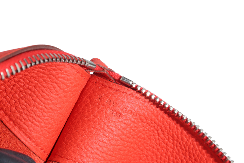 HERMES BAZAR CLUTCH EVERCOLOR POPPY ORANGE COLOR STAMP X (YEAR 2016) NO DUST COVER