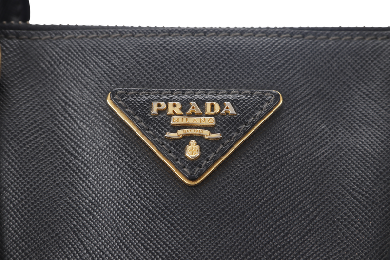 PRADA SAFFIANO LUX BLACK LEATHER (BN1844) GOLD HARDWARE WITH CARD AND DUST COVER