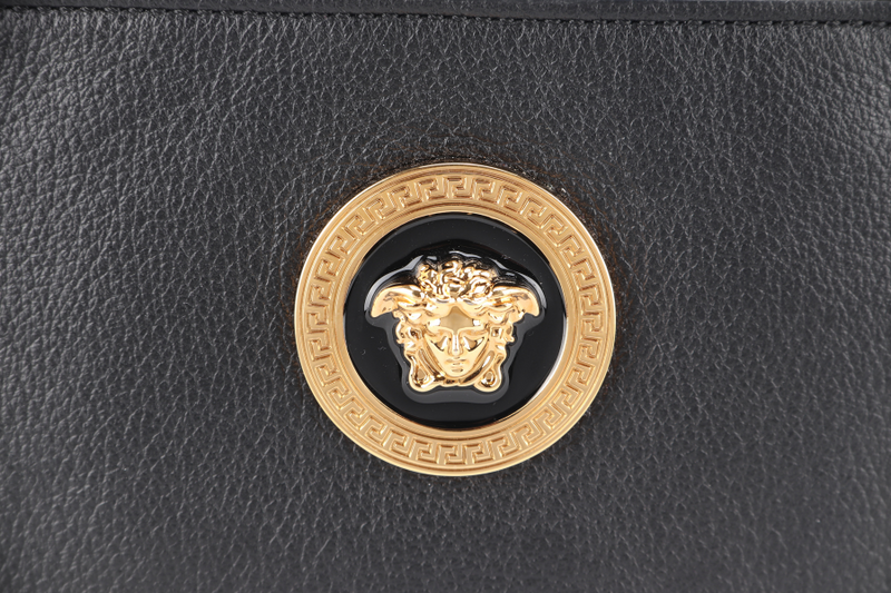 VERSACE MENDUSA BELT BAG BLACK CALF LEATHER GOLD HARDWARE WITH DUST COVER