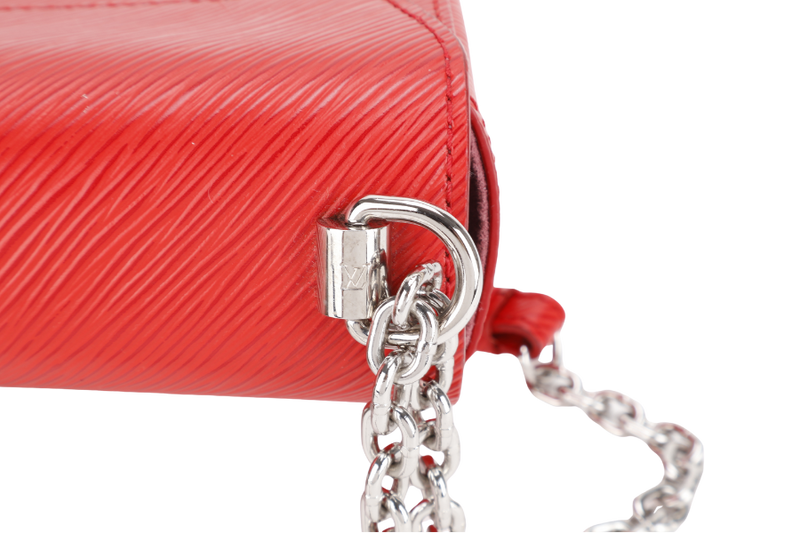 LOUIS VUITTON M50523 TWIST MM RED MEDIUM EPI LEATHER SILVER HARDWARE WITH DUST COVER