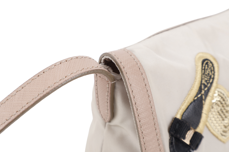 SALVATORE FERRAGAMO PINK CANVAS LEATHER CROSSBODY BAG GOLD HARDWARE NO DUST COVER