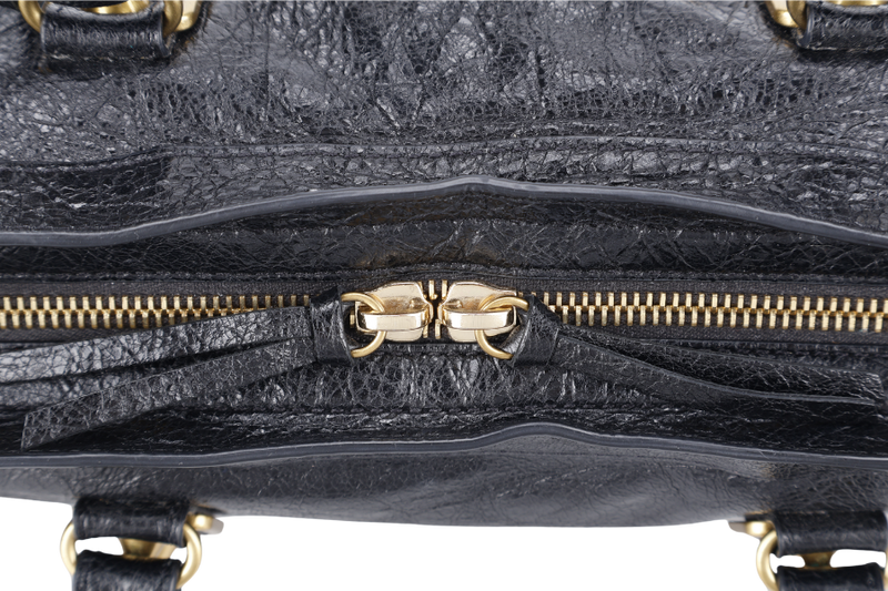 BALENCIAGA CITY SMALL BLACK LEATHER GOLD HARDWARE NO DUST COVER