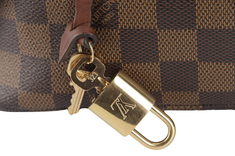 LOUIS VUITTON BELMONT TOTE BAG (N63169) DAMIER EBENE CANVAS WITH DUST COVER, LOCK & KEYS