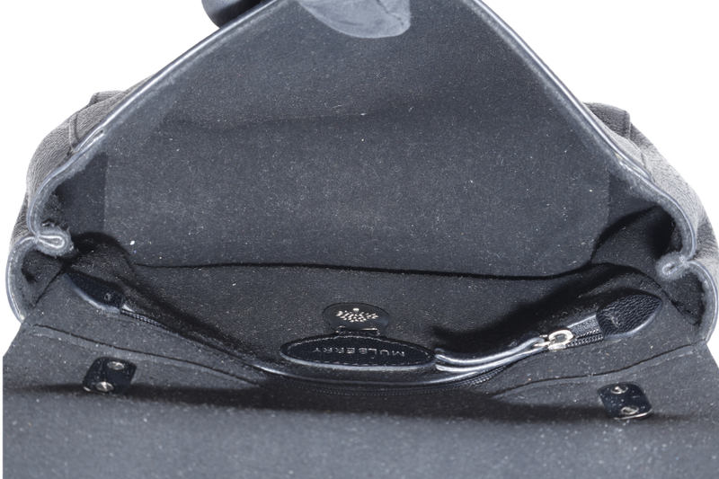 MULBERRY LILY BAG MINI BLACK LEATHER SILVER HARDWARE NO DUST COVER