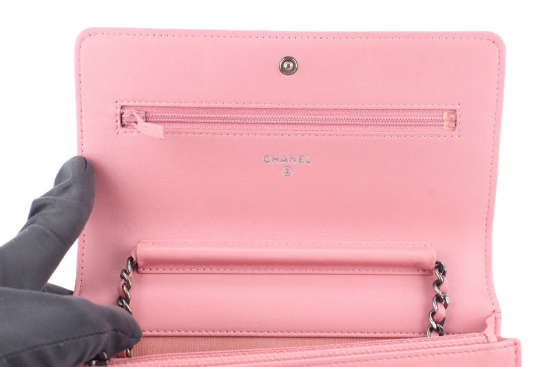 CHANEL PINK LAMBSKIN WOC SILVER HARDWARE (2160xxxx) WITH CARD ONLY