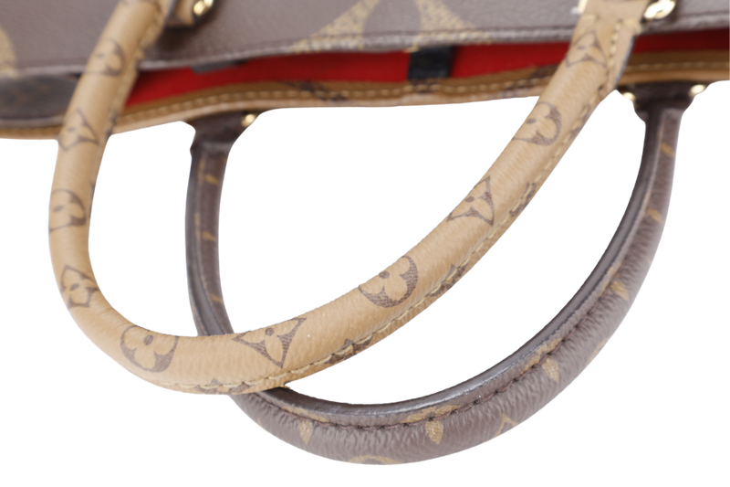 LOUIS VUITTON M45321 ONTHEGO MM REVERSE MONOGRAM CANVAS GOLD HARDWARE WITH DUST COVER AND BOX
