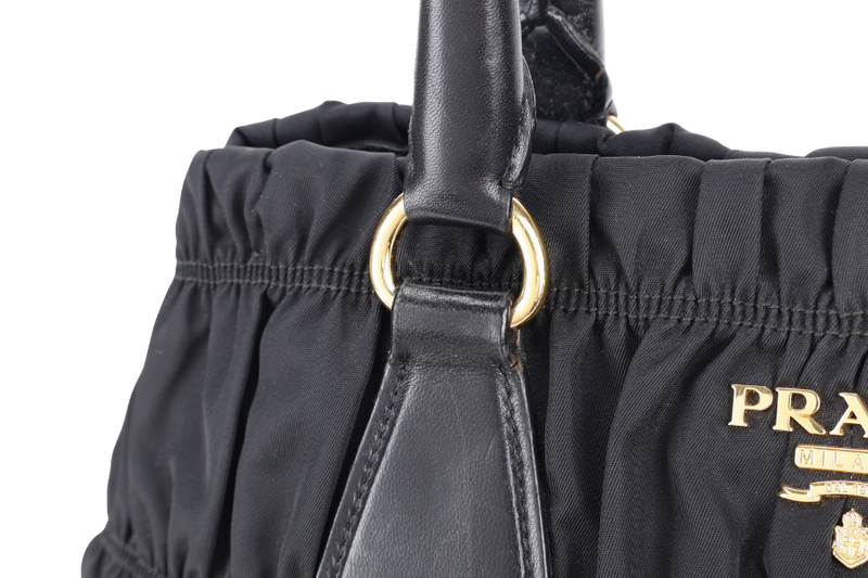 PRADA B1789M TESSUTO GAUFRE BLACK NYLON WITH CARD, STRAPS AND DUST COVER