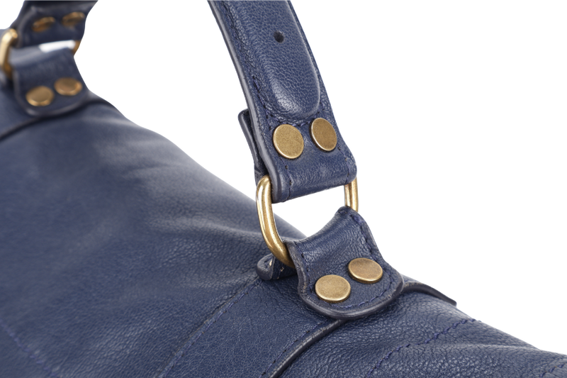 PROENZA SCHOULER PS 1 MEDIUM NAVY BLUE GOLD HARDWARE WITH STRAPS AND DUST COVER