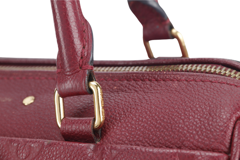 LOUIS VUITTON SPEEDY BANDOULIERE 25 (M44145) BURGUNDY MONOGRAM EMPREINTE GOLD HARDWARE WITH STRAPS, LOCK AND KEYS