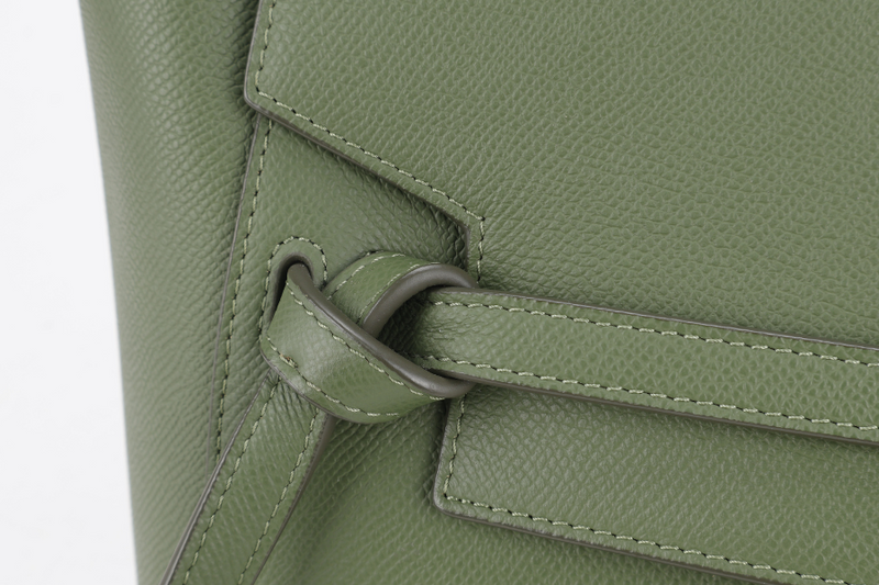 CELINE MICRO BELT BAG GREEN LEATHER GOLD HARDWARE WITH STRAPS AND DUST COVER