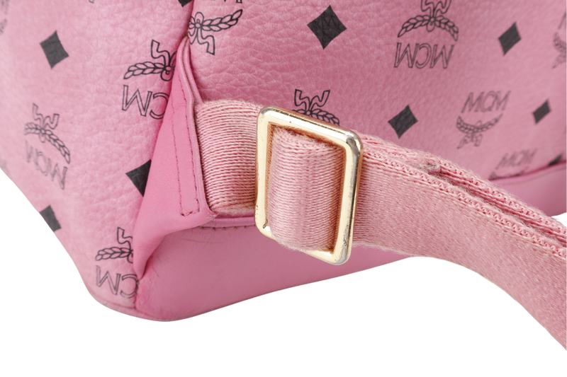 MCM STARK BACKPACK IN PINK VISETORS LEATHER GOLD HARDWARE NO DUST COVER