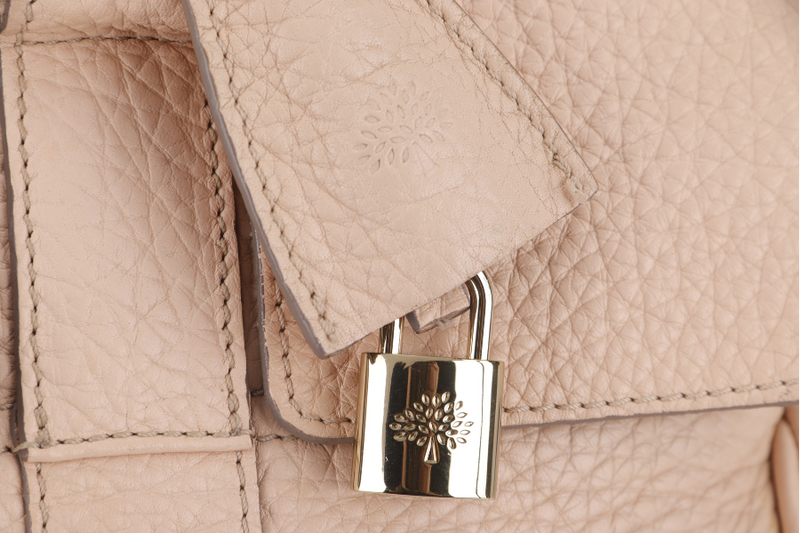 MULBERRY BAYSWATER (1823510) MEDIUM PINK LEATHER GOLD HARDWARE WITH LOCK AND DUST COVER