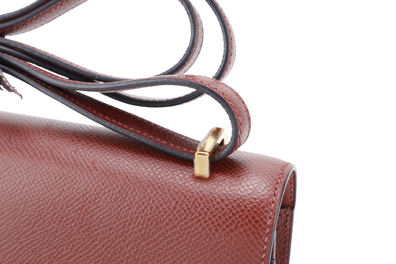 HERMES CONSTANCE ELAN ROUGE H STAMP R (YEAR 2014) EPSOM LEATHER GOLD HARDWARE WITH DUST COVER