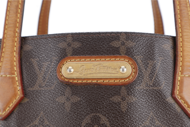 LOUIS VUITTON M45644 WILSHIRE TOTE BAG MM BROWN MONOGRAM CANVAS GOLD HARDWARE NO DUST COVER