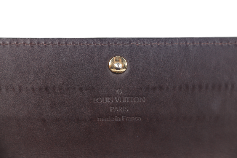 LOUIS VUITTON SARAH WALLET AMARANTE MONOGRAM VERNIS PATENT LEATHER GOLD HARDWARE NO DUST COVER