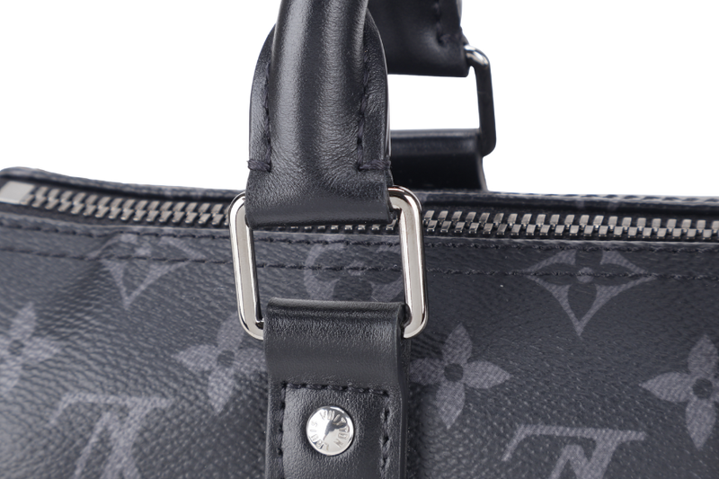 LOUIS VUITTON M46271 SPEEDY BANDOULIERE 25 MONOGRAM ECLIPSE CANVAS SILVER HARDWARE WITH STRAPS, DUST COVER AND BOX