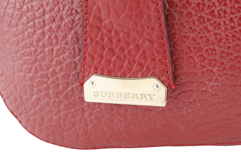 BURBERRY ORCHARD BAG MEDIUM MAROON LEATHER GOLD HARDWARE WITH LONG STRAPS NO DUST COVER