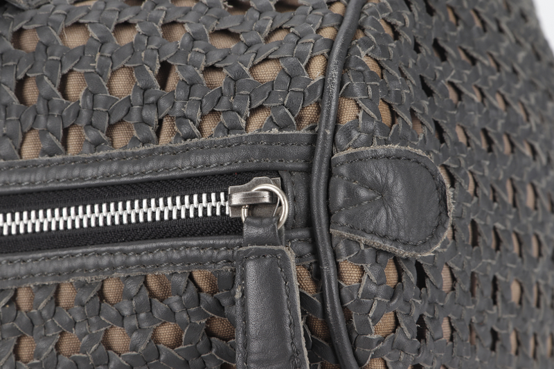 RABEANCO SPEEDY DARK GREY WEAVE LEATHER