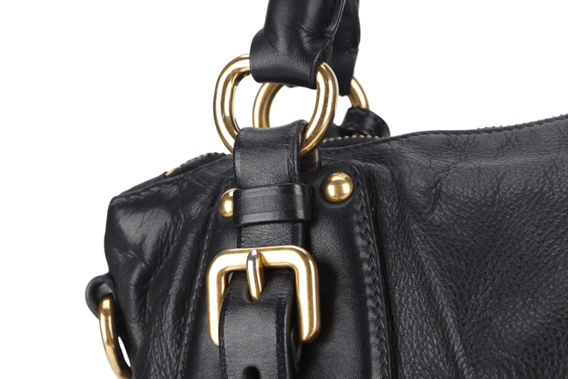 PRADA SATCHEL BAG (BR4281) WITH STRAPS BLACK CALFSKIN NO DUST COVER