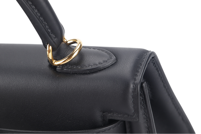 HERMES KELLY PADDED 25 STAMP Z (YEAR 2021) BLACK SWIFT LEATHER GOLD HARDWARE WITH LOCK&KEYS, RAINCOAT AND DUST COVER