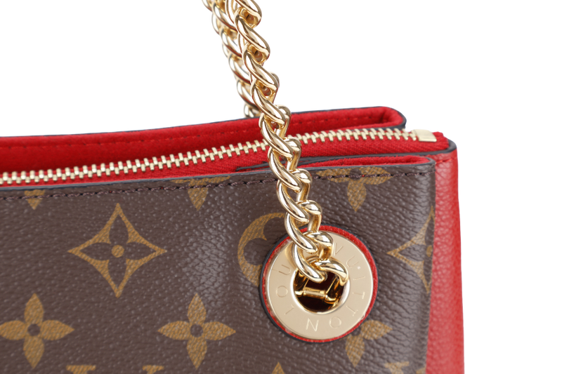 LOUIS VUITTON SURENE MM CERISE MONOGRAM CANVAS GOLD HARDWARE WITH DUST COVER