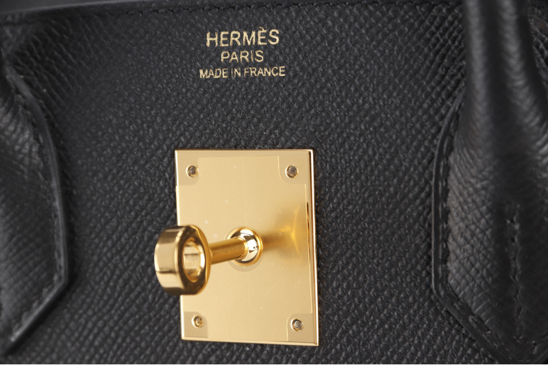 HERMES BIRKIN 30 STAMP A (YEAR 2017) BLACK EPSOM GOLD HARDWARE WITH LOCK&KEYS AND DUST COVER