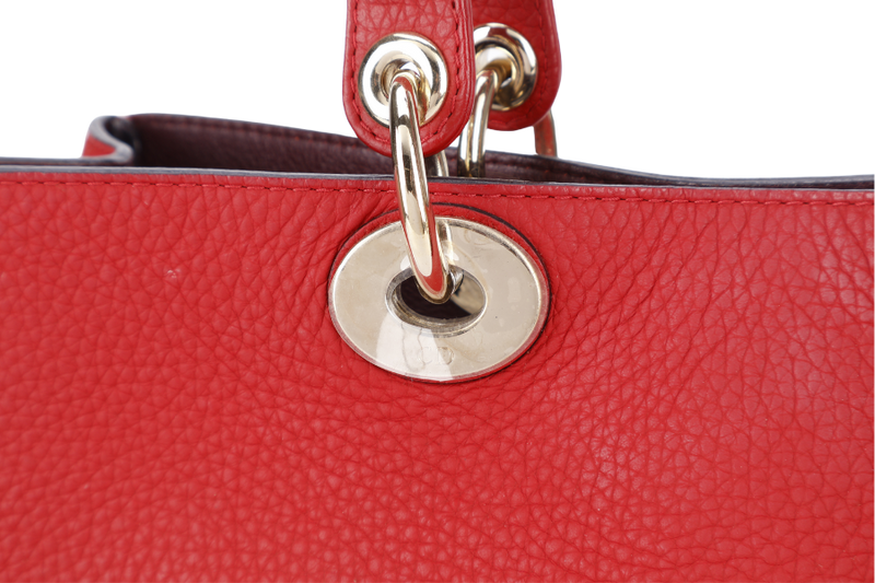 CHRISTIAN DIOR DIORSSIMO RED LEATHER LGHW WITH POUCH, CARD REF _ M090ZOTRL (2014) WITH DUST COVER