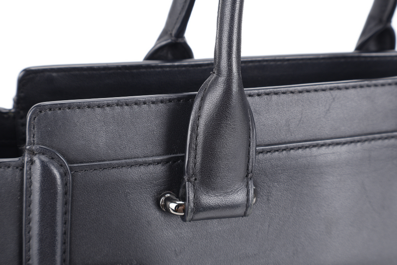 COACH SWAGGER 27 BLACK LEATHER SILVER HARDWARE WITH DUST COVER