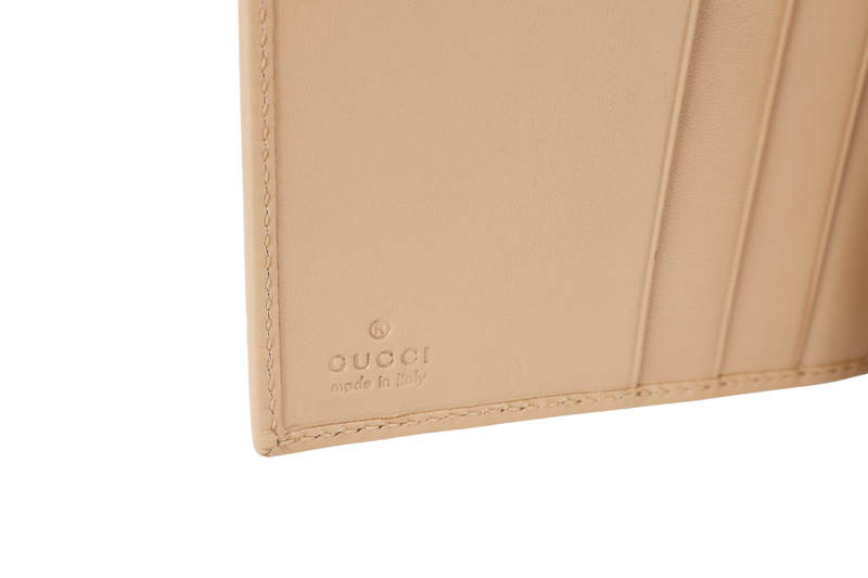 GUCCI INTERLOCKING LONG WALLET BEIGE CALF LEATHER BOX NO DUST COVER