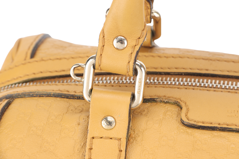 GUCCI MICROGUCCISSIMA JOY BOSTON BAG MUSTARD YELLOW LEATHER GOLD HARDWARE NO DUST COVER